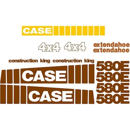 Aftermarket Whole Decal Set Fits Case 580E EXT Extendahoe Construction King Backhoe Loader DECALSET580EEXT